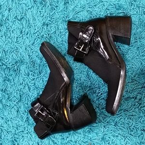 Via Spiga leather and stretch neoprene booties 6.5